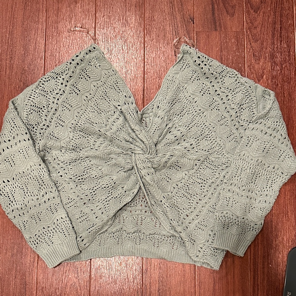 Blue Rain Cream and Teal Knit Tops - Picture 6 of 6